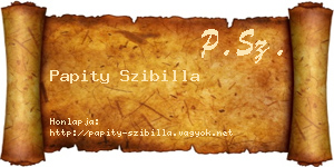 Papity Szibilla névjegykártya